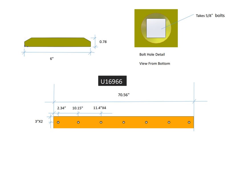 U16966 | John Deere Base Edges-70.56" LONG
