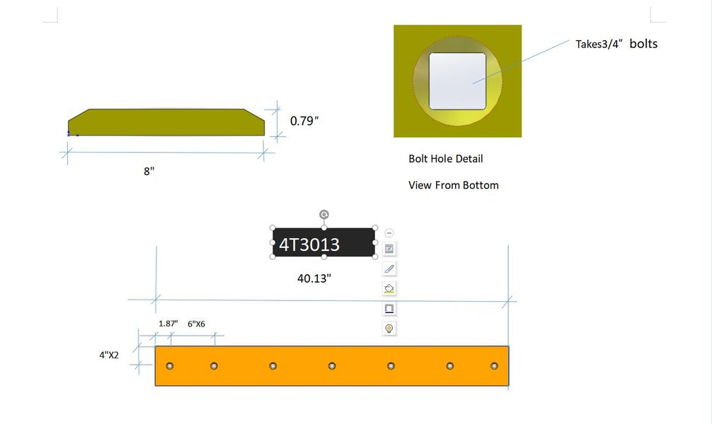 4T3013 | Caterpillar Cutting Edges-39.88" LONG