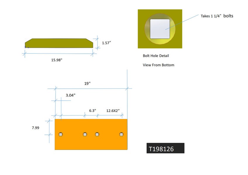 T198126 | John Deere Cutting Edges-37.60" LONG