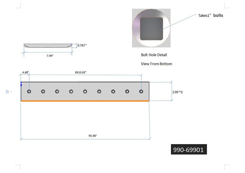 990/69901 | JCB Cutting Edges-95.98" LONG