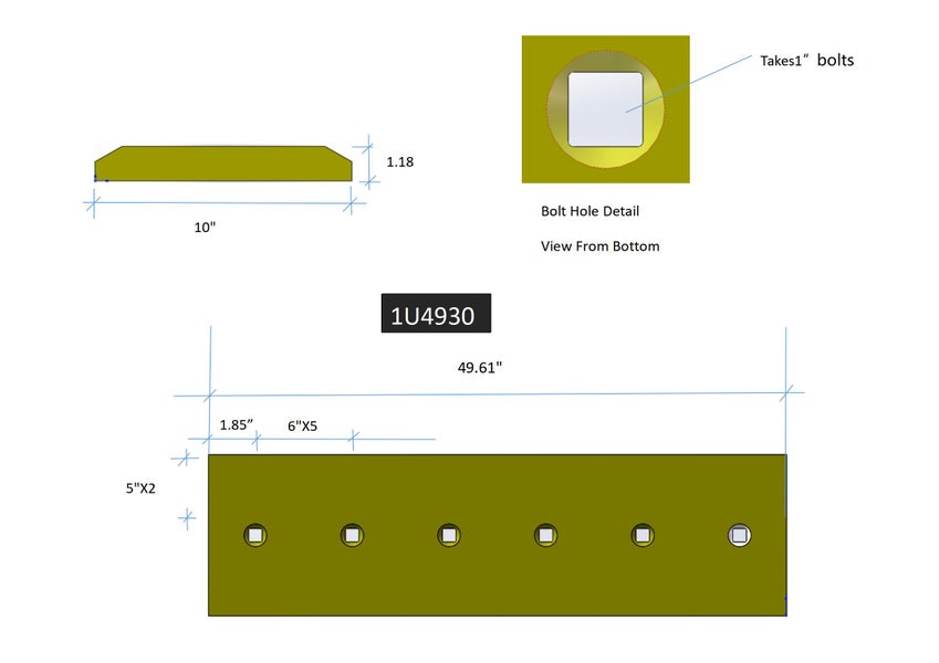1U4930 | Caterpillar Cutting Edges-33.75" LONG