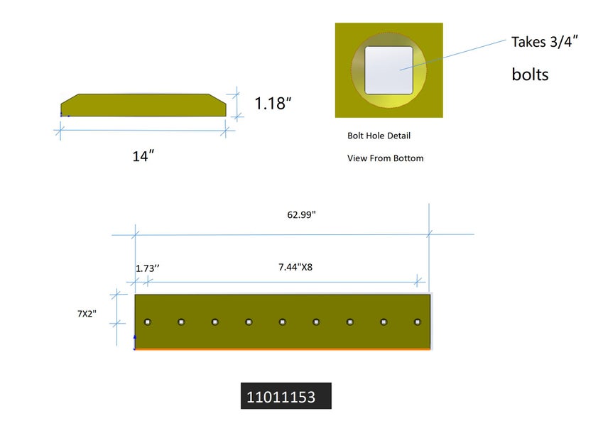 11011153 | Volvo Cutting Edges-63" LIP