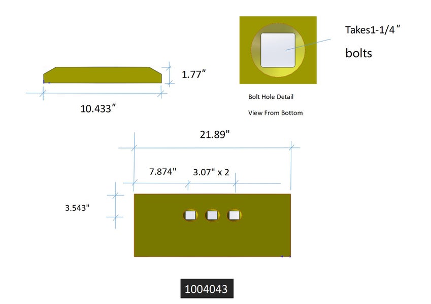 100-4043 | Caterpillar Cutting Edges-10.38" LONG