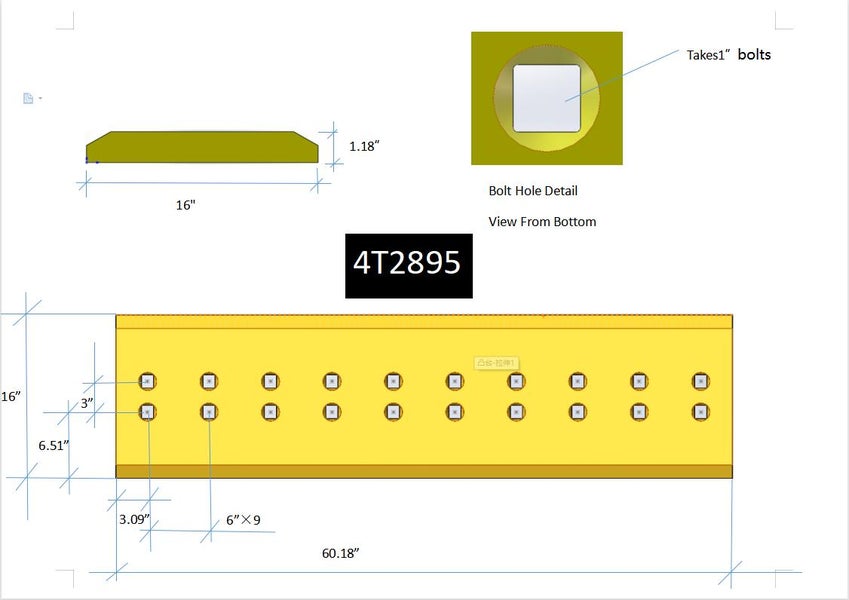 4T2895 | Caterpillar Cutting Edges-60.25" LONG