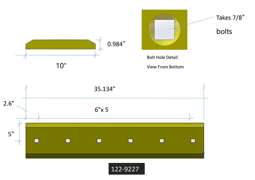 122-9227 | Caterpillar Cutting Edges-35.25" LONG