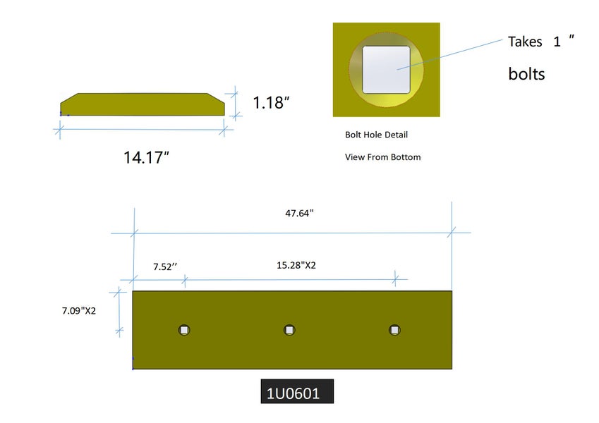 1U0601 | Caterpillar Cutting Edges-47.66" LONG
