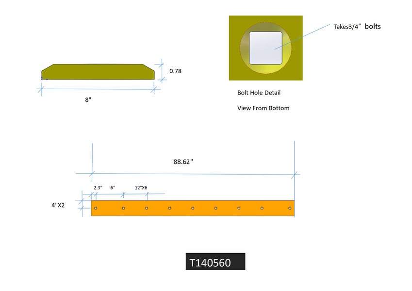 T140560 | John Deere Cutting Edges-88.63" LONG