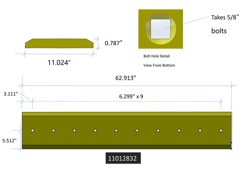 11012832 | Volvo Cutting Edges-62.91" LIP