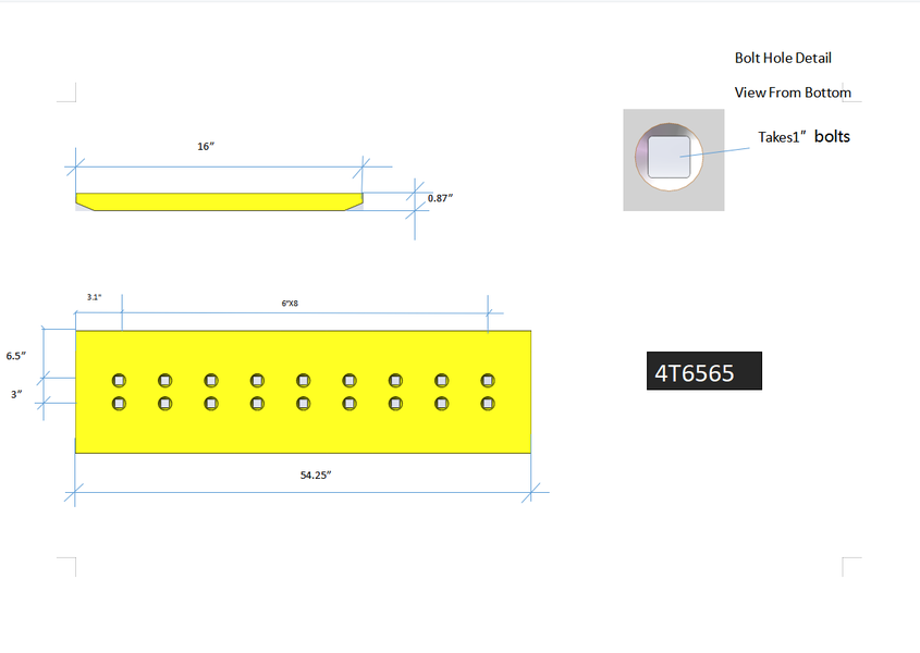 4T6565 | Caterpillar Cutting Edges-54.25" LONG