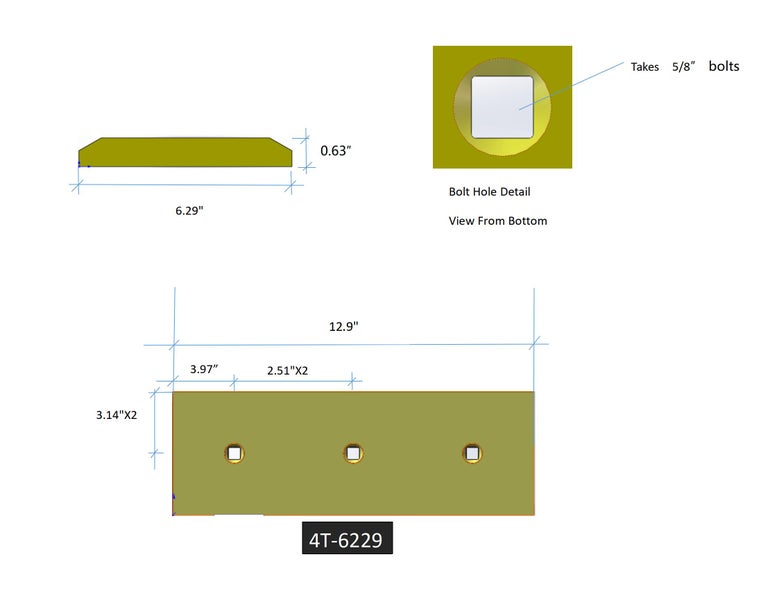 4T6229 | Caterpillar End Bits-LEVEL CUT