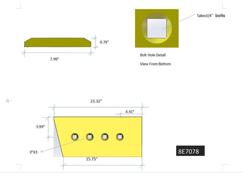 8E7078 | Caterpillar End Bits-LEVEL CUT