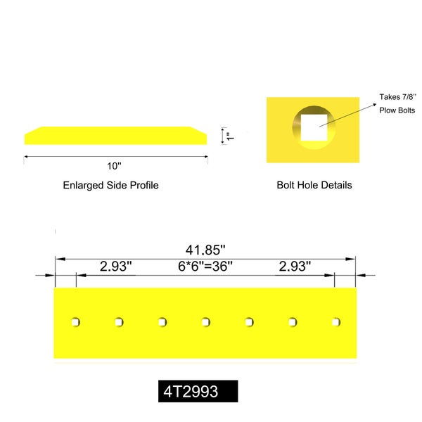 7J9481 | Caterpillar Cutting Edges-41.88" LONG