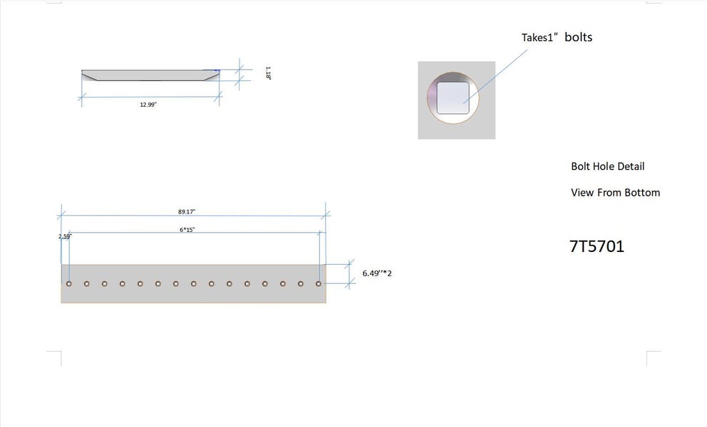7T5701 | Caterpillar Cutting Edges-89.00" LONG