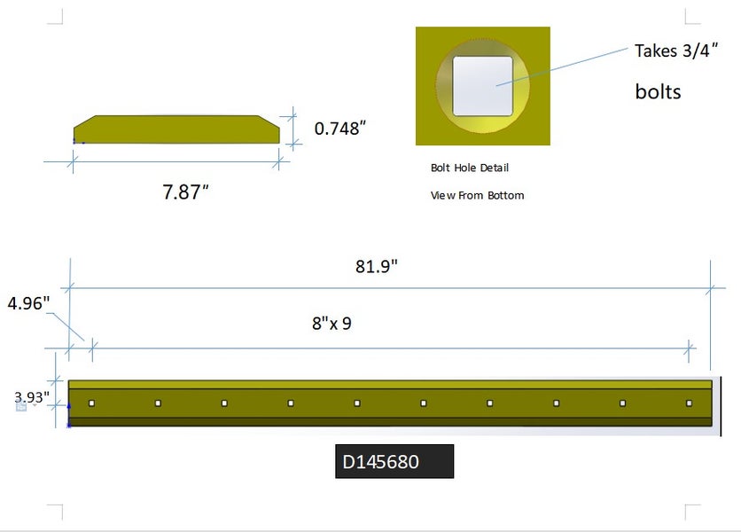 D145680 | Case Base Edges-80.5" LONG