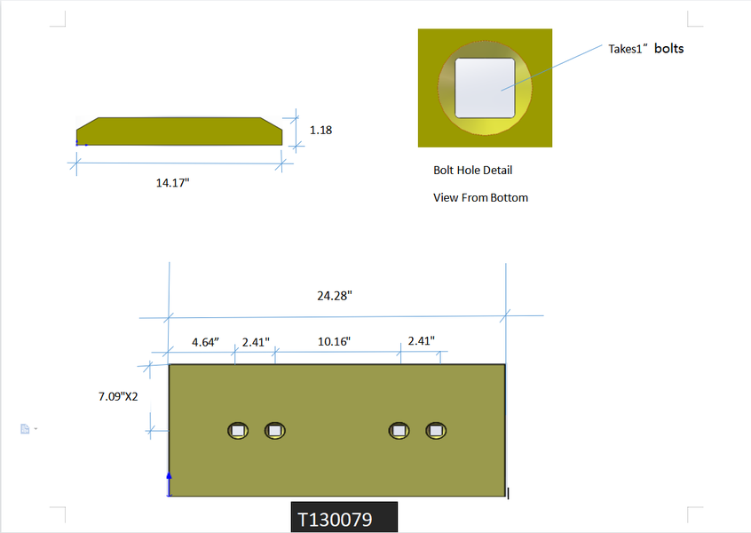 T130079 | John Deere Cutting Edges-24.29" LONG