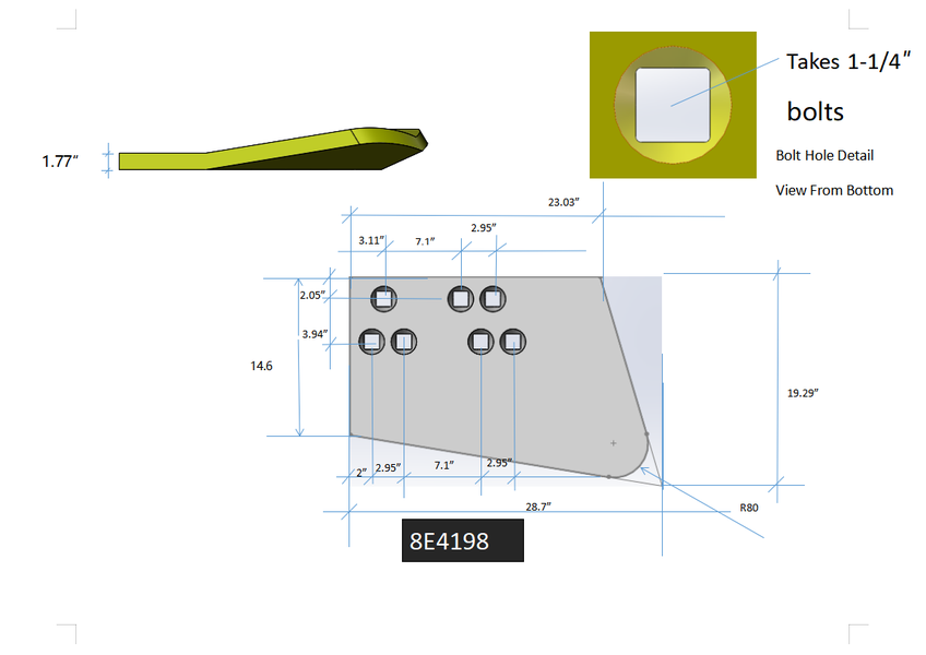 8E4198 | Caterpillar End Bits-HOT CUPPED
