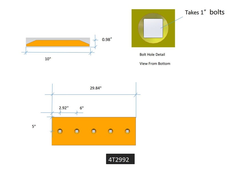 4T2992 | Caterpillar Cutting Edges-29.88" LONG