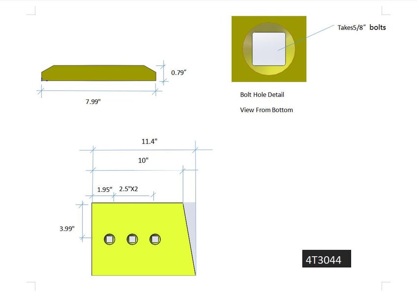 4T3044 | Caterpillar End Bits-LEVEL CUT