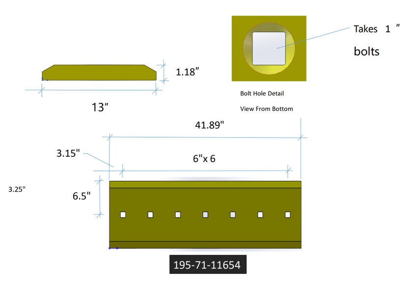195-71-11654 | Komatsu Cutting Edges-41.75" LONG