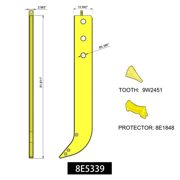 8E5339 | Caterpillar Ripper Shanks-91.80" LONG