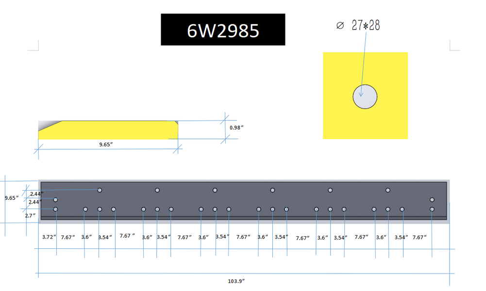 6W2985 | Caterpillar Base Edges-103.92" LONG