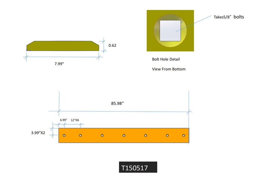 T150517 | John Deere Cutting Edges-85.98" LONG