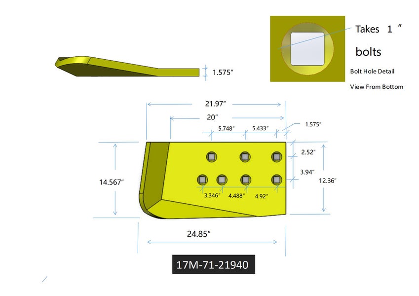 17M-71-21940 | Komatsu End Bits-HOT CUPPED