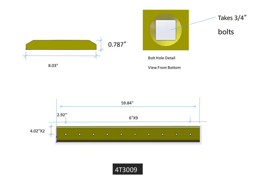 4T3009 | Caterpillar Cutting Edges-59.84" LONG