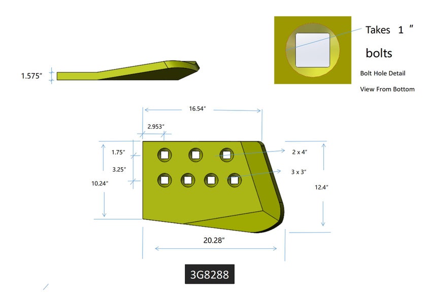 3G8288 | Caterpillar End Bits-HOT CUPPED
