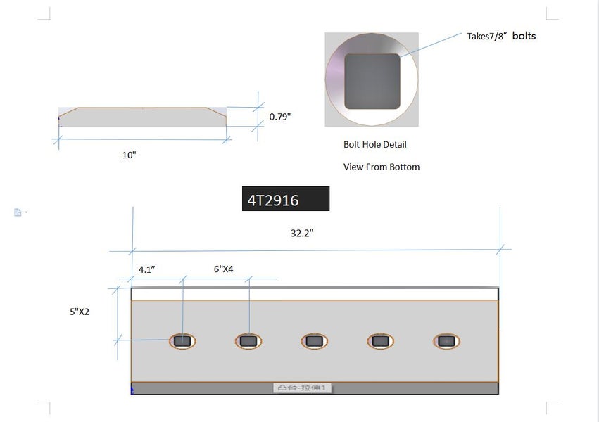 4T2916 | Caterpillar Cutting Edges-32.25" LONG