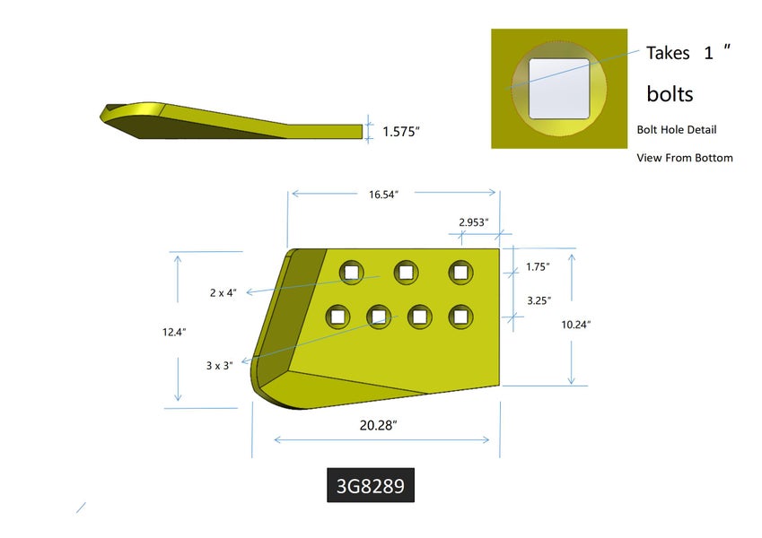 3G8289 | Caterpillar End Bits-HOT CUPPED