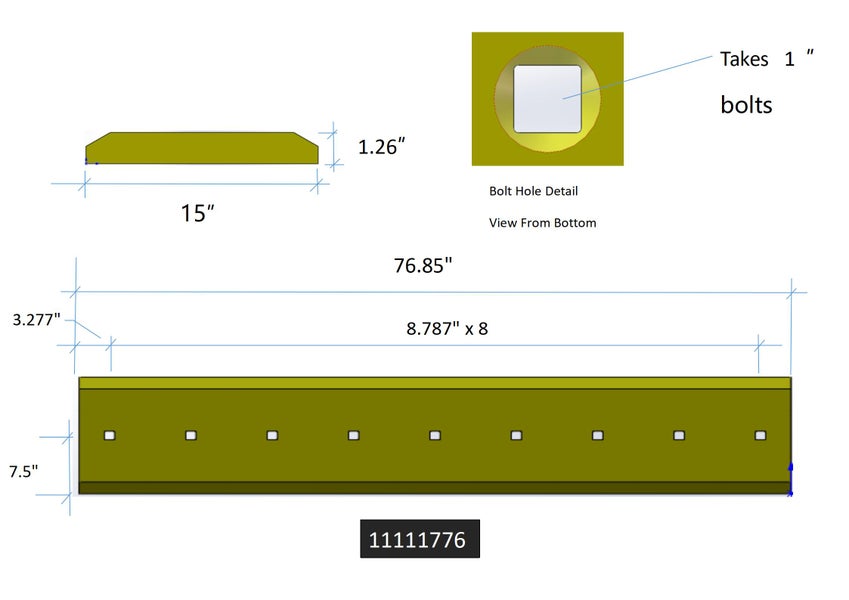 11111776 | Volvo Cutting Edges-77.00" LIP