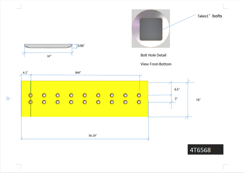 4T6568 | Caterpillar Cutting Edges-56.25" LONG