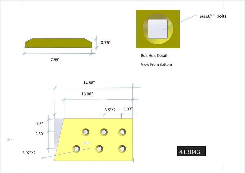 4T3043 | Caterpillar End Bits-LEVEL CUT