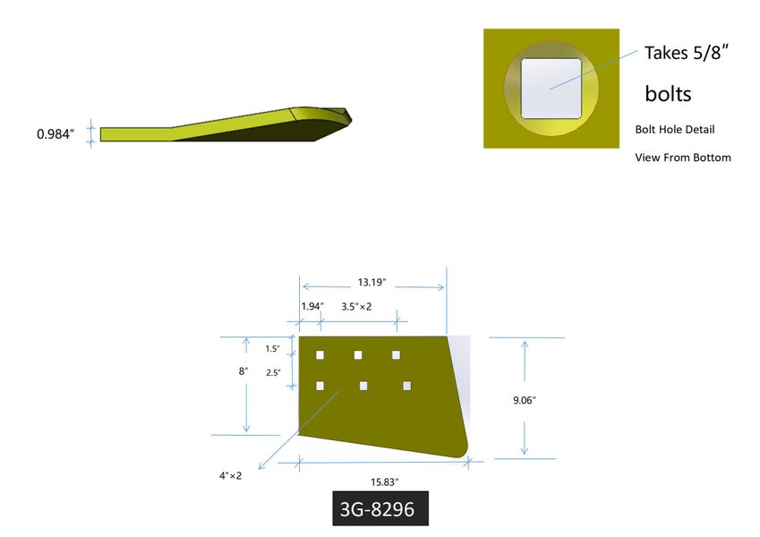 3G8296 | Caterpillar End Bits-HOT CUPPED