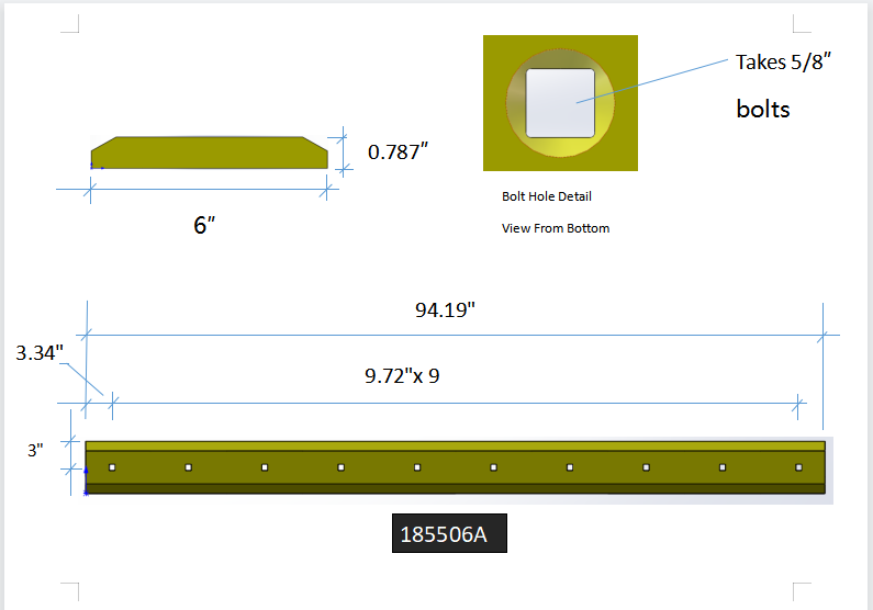 185506A1 | Case Cutting Edges-94.19" LONG
