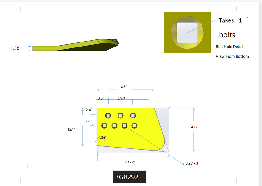 3G8292 | Caterpillar End Bits-HOT CUPPED