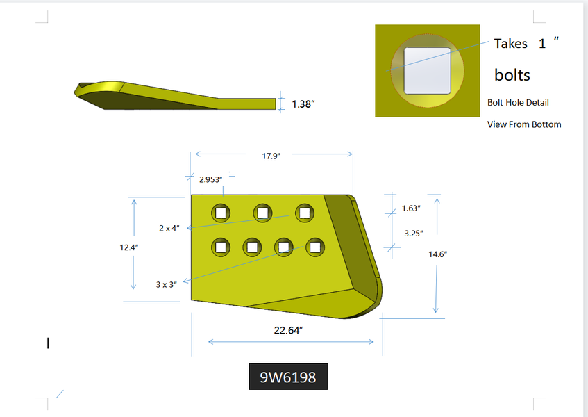 9W6198 | Caterpillar End Bits-HOT CUPPED