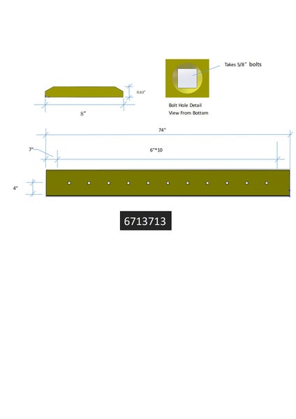 6713713 | Bobcat Style Cutting Edges-74" LONG