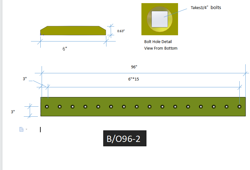 B/O 96 | Caterpillar Cutting Edges-96" LONG
