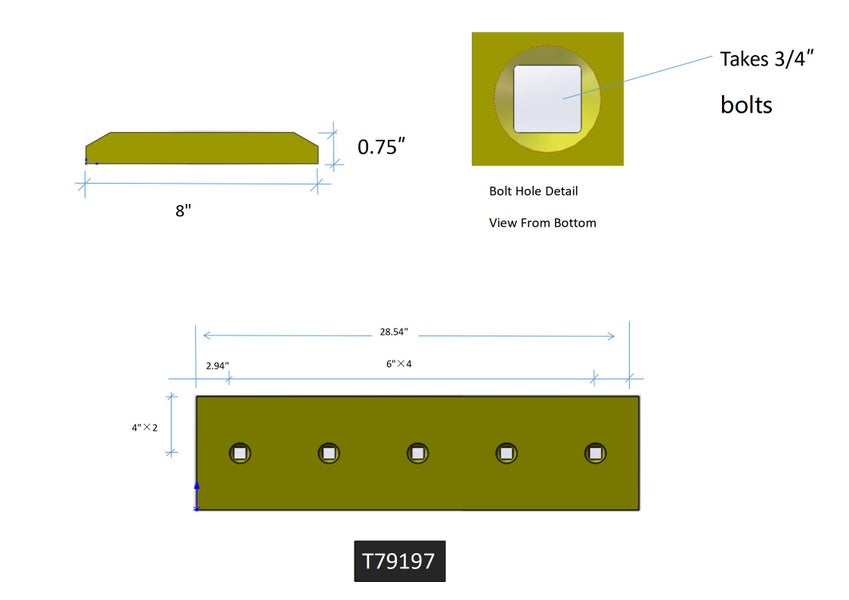 T79197 | John Deere Cutting Edges-28.56" LONG