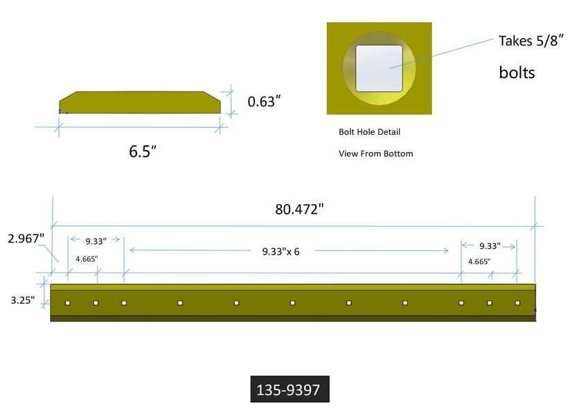 135-9397 | Caterpillar Cutting Edges-80.58" LONG