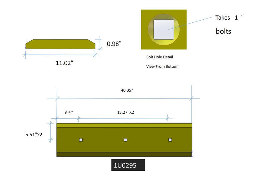 1U0295 | Caterpillar Cutting Edges-40.38" LONG