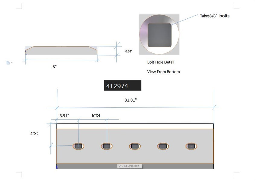 4T2974 | Caterpillar Cutting Edges-31.88" LONG