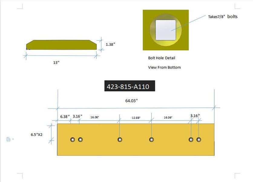 423-815-A110 | Komatsu Cutting Edges-64.03" LONG