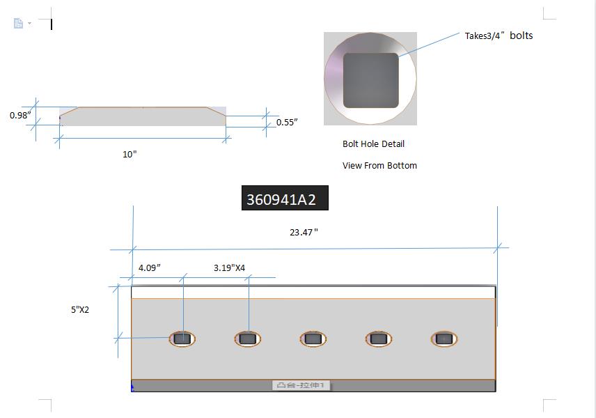 360941A2 | Case Cutting Edges-23.47" LONG