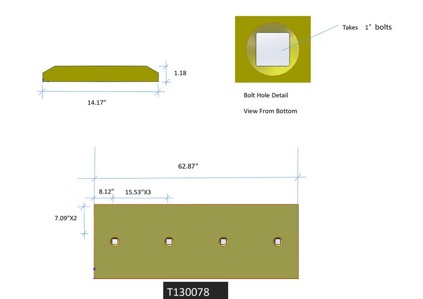 T130078 | John Deere Cutting Edges-62.88" LONG