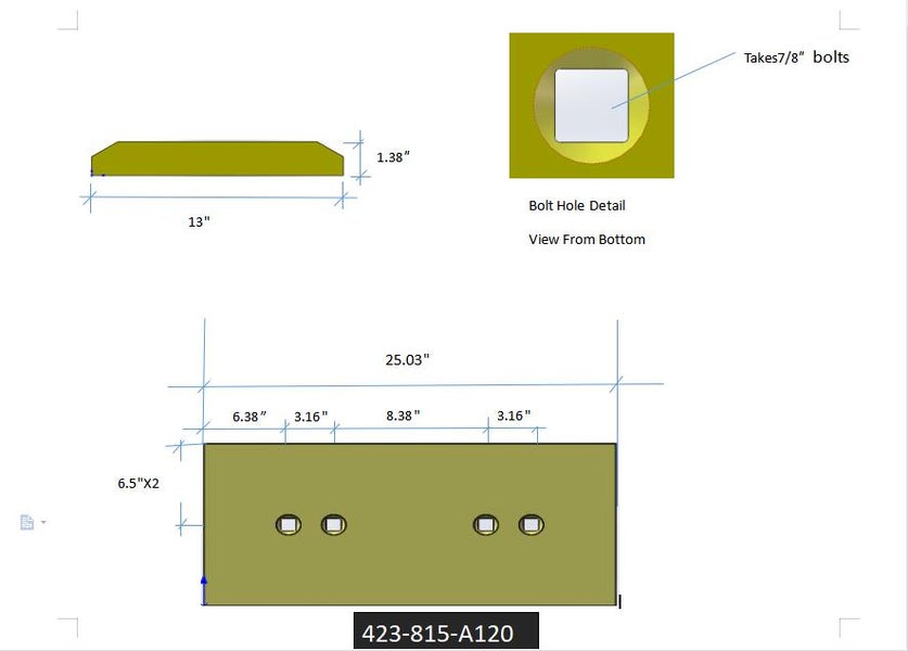 423-815-A120 | Komatsu Cutting Edges-25" LONG