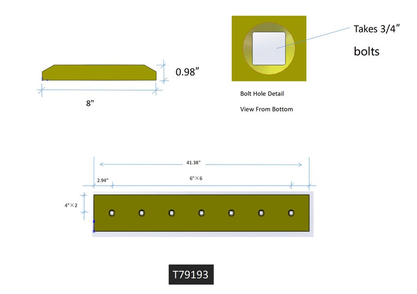 T79193 | John Deere Cutting Edges-41.38" LONG