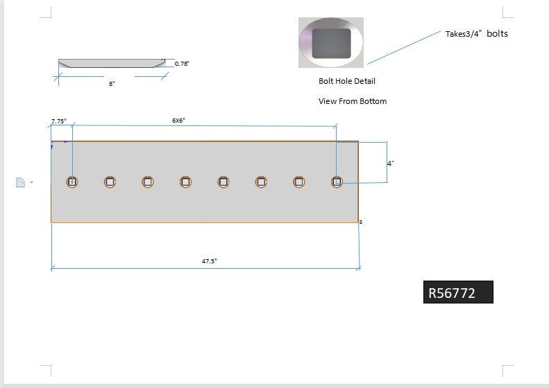 R56772 | Case Cutting Edges-47.50" LONG
